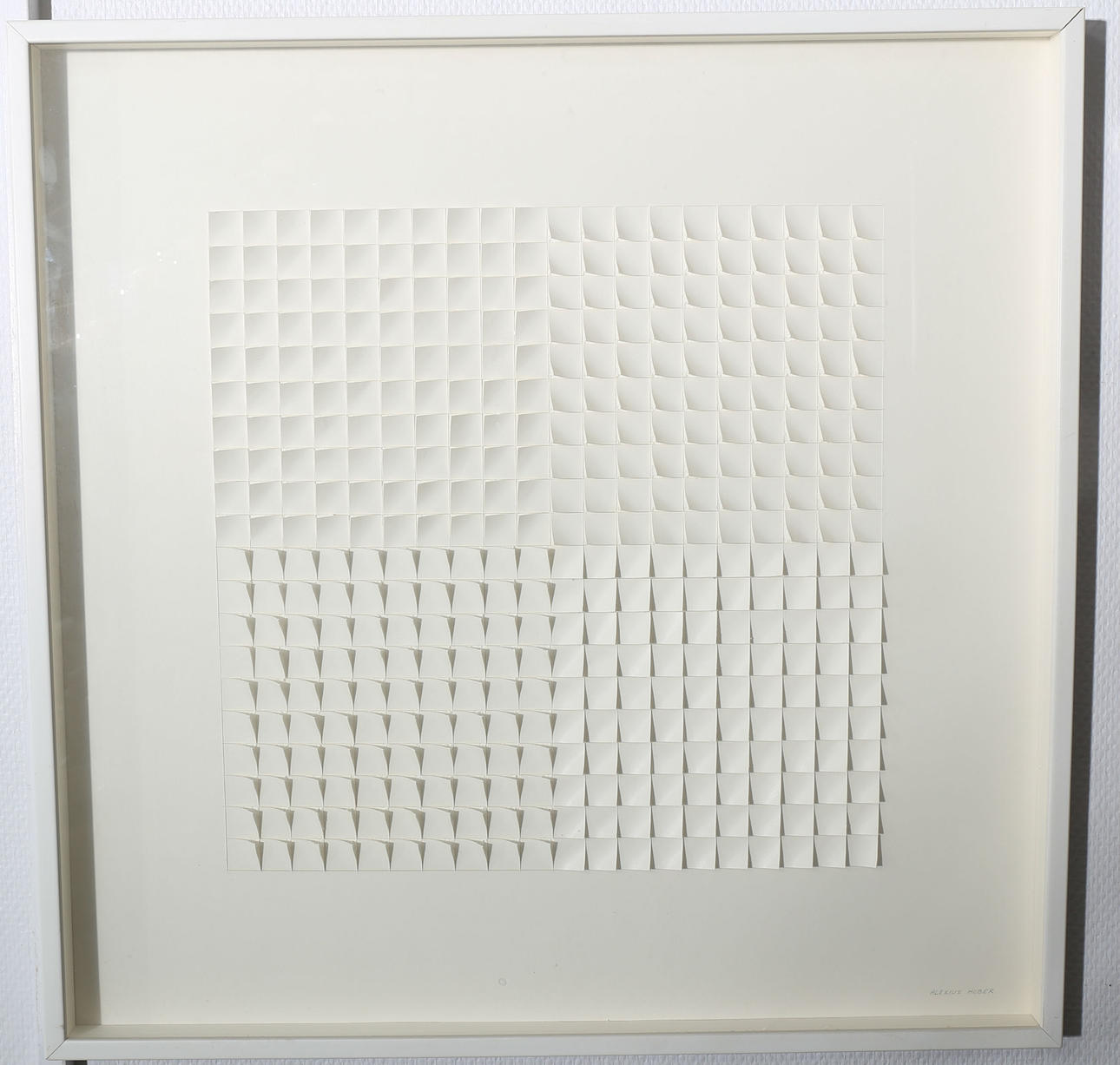 ALEXIUS HUBER. Papp relief, Kvadrater, signerad.