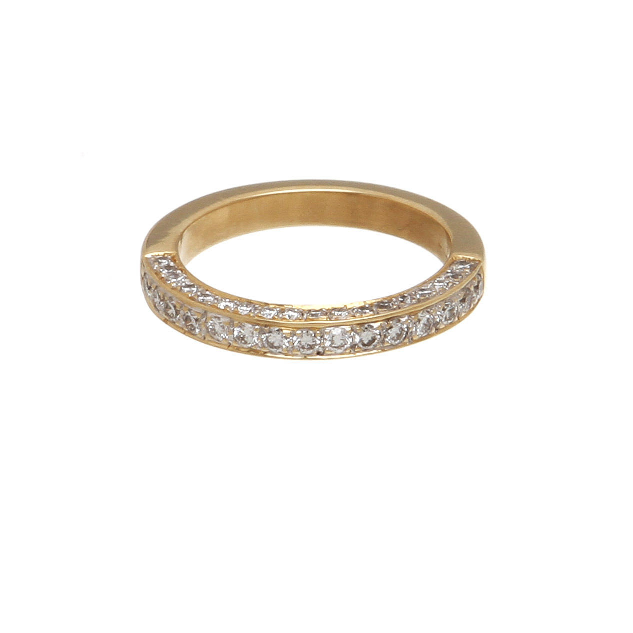 RING, 18K rödguld med diamanter, totalt ca 0,56 ct. Vikt 5,0 g.