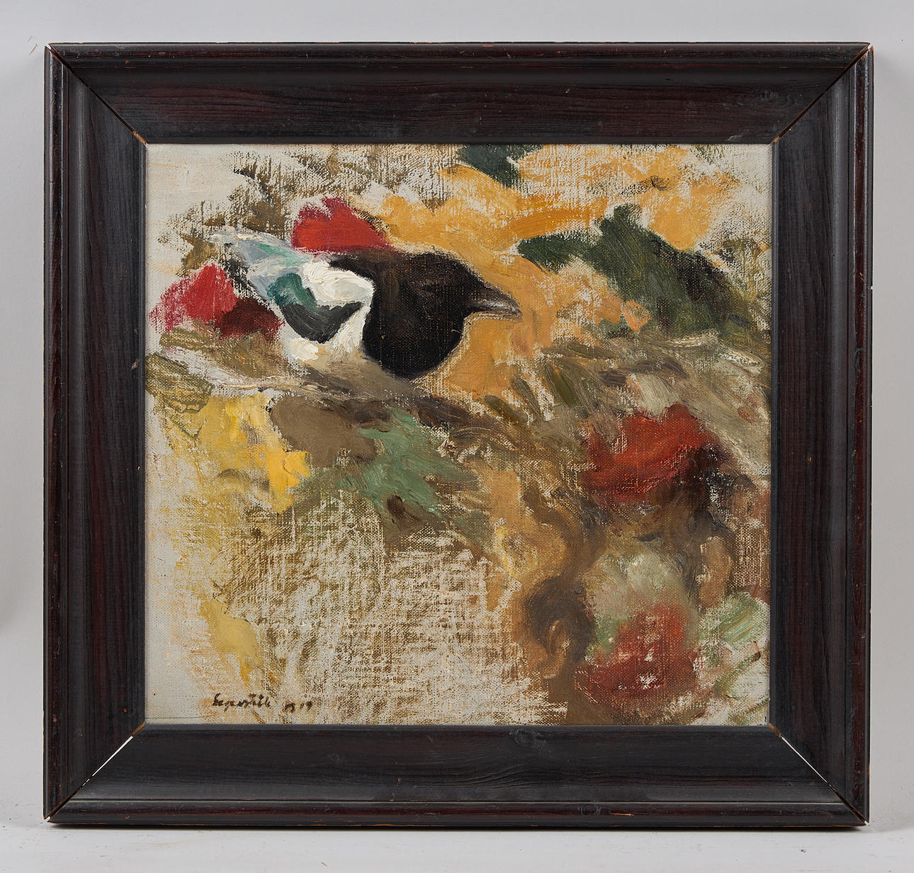 LENNART SEGERSTRÅLE. Magpie, signed and dated 1919, oil on canvas.