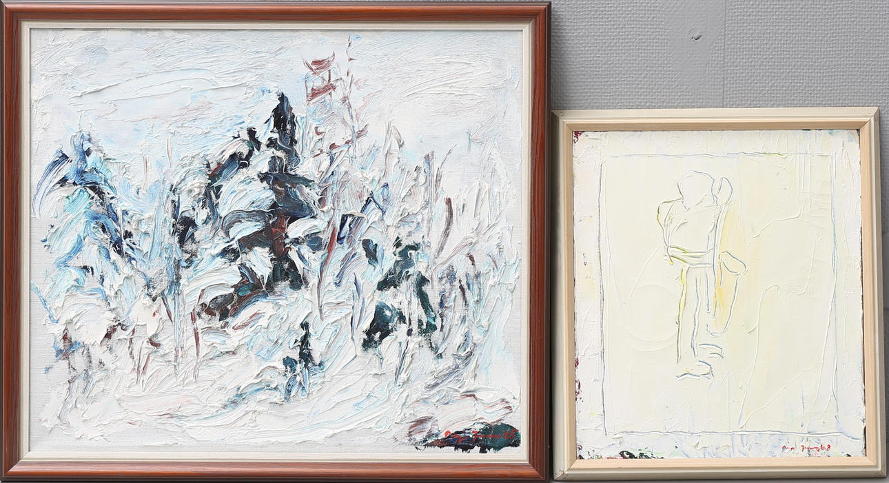 BIRGER JONASSON. Olja på duk, 2 st, signerade och daterade 65 samt 68.