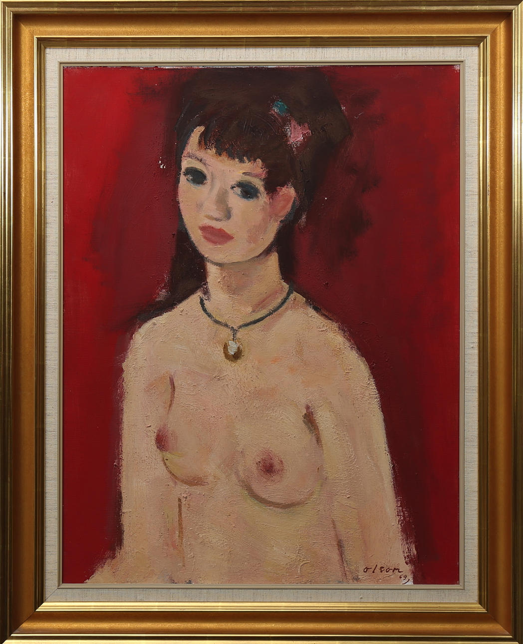 OVE OLSON. Modell, olja på duk, signerad Olson och daterad -69.