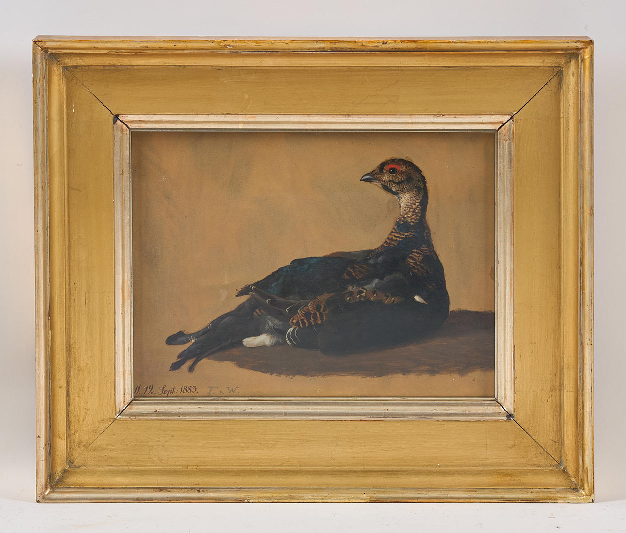 FERDINAND VON WRIGHT. Black grouse, signed and dated 11.12 Sept. 1883 ...