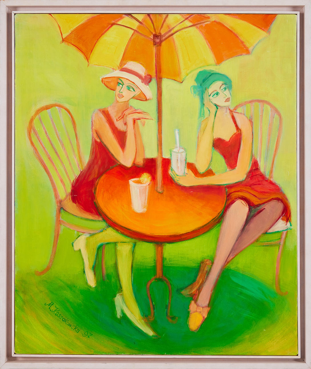 MAGDALENA KOSSAKOWSKA, figural composition, oil on canvas, signed and dated M. Kossakowska -97 and verso.