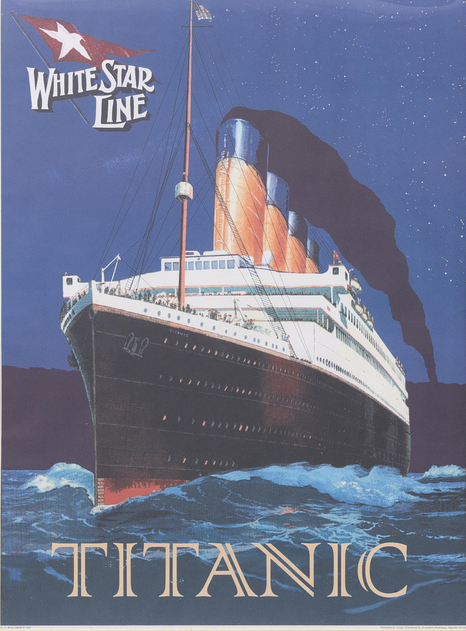 AFFISCH offsettryck, White Star Line, Titanic.