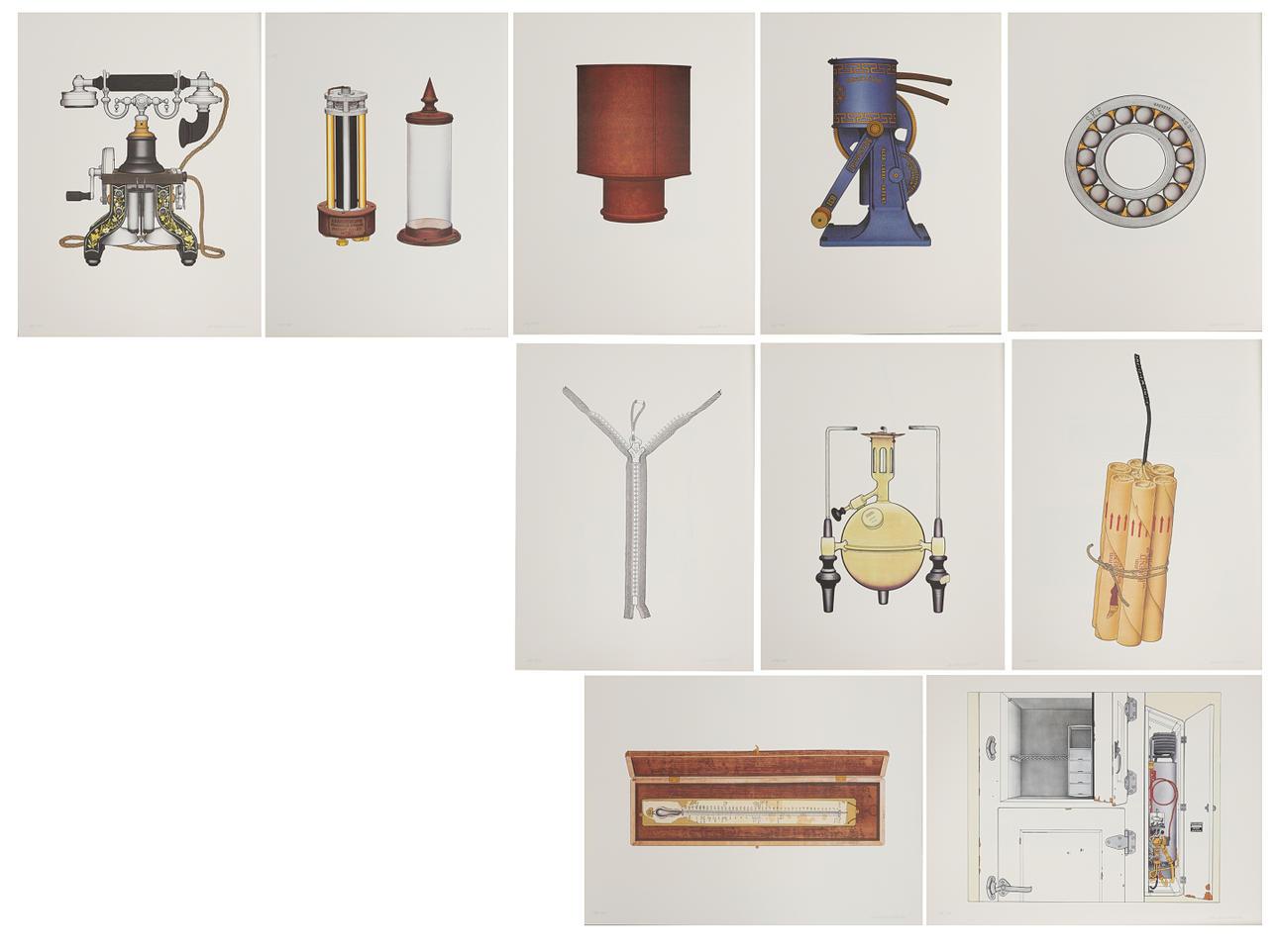 ANDERS ÖSTERLIN. Portfolio “Swedish inventions”, 10 serigraphs, signed and numbered 183/250.