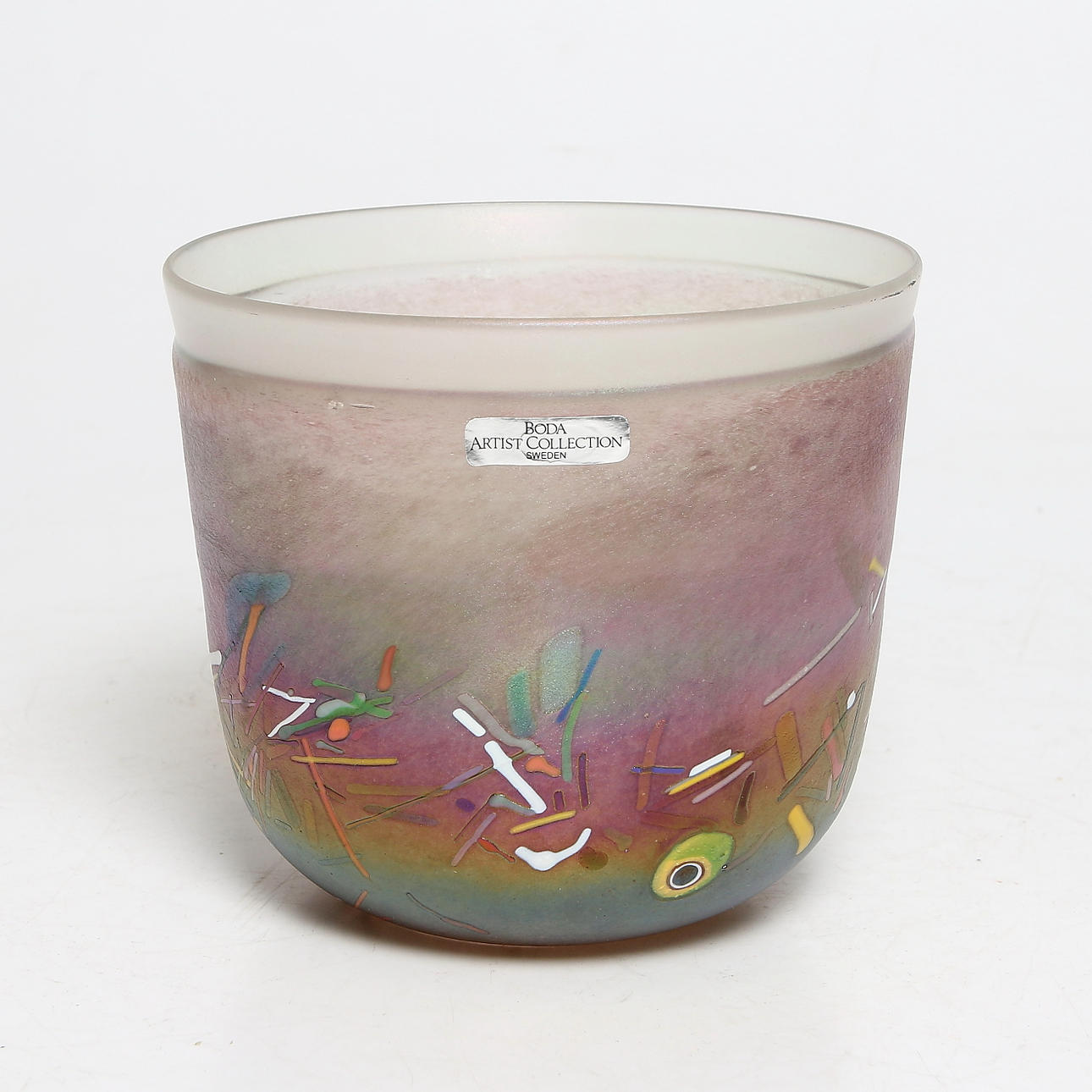 SKÅL, glas, "Tornardo", Bertil Vallien, Boda glasbruk, signerad, 1900-talets andra hälft.