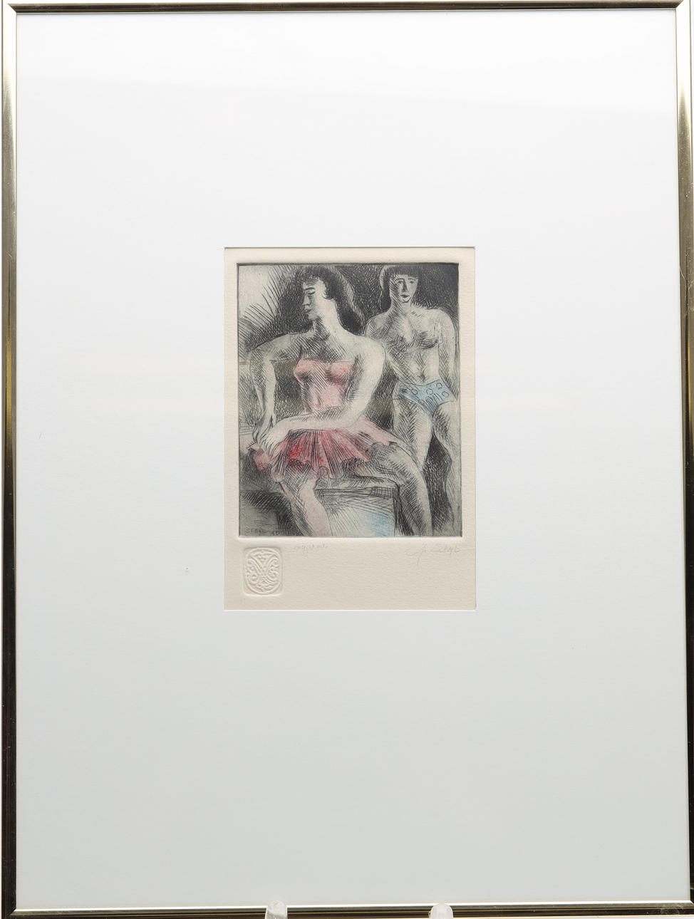 JULES SCHYL. LITHOGRAPHY signed monogram.