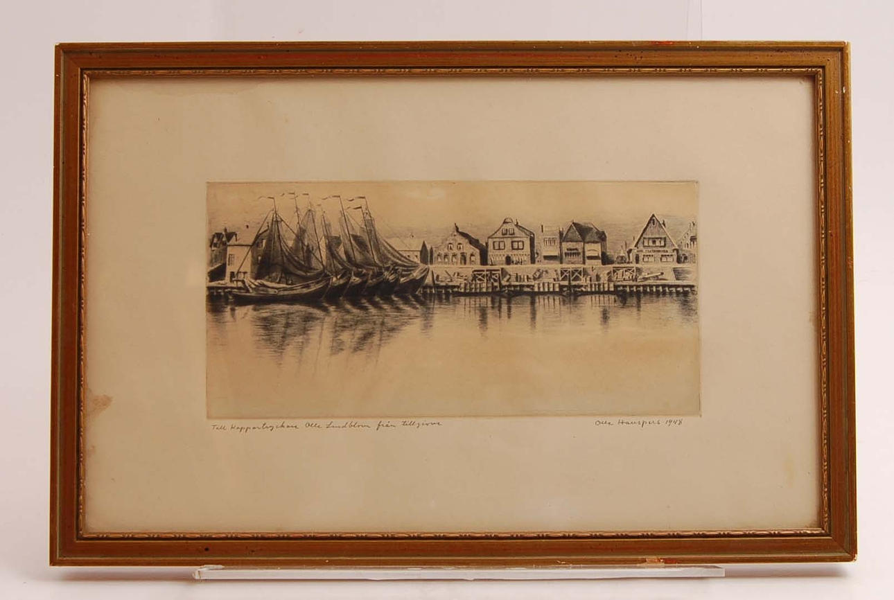 OLLE HANSPERS  1923-2012. Koppartryck. Grafiskt blad 1948.