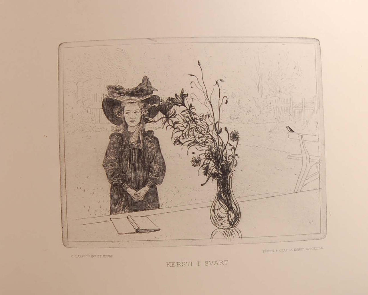 CARL LARSSON 1853-1919. Kersti i Svart.