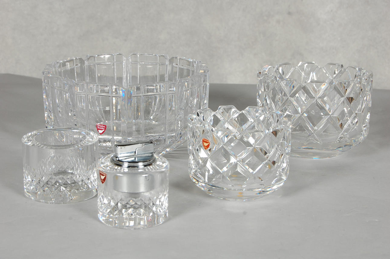 GUNNAR CYRÉN. Glas, 5 delar, bland annat Sofiero, Orrefors.