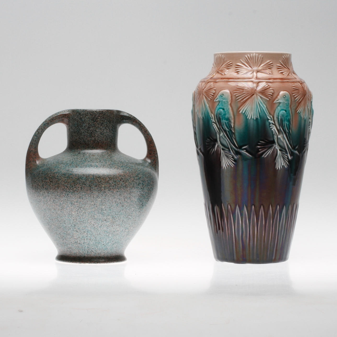 VASER, 2 st, flintgods, jugend, Rörstrand, tidigt 1900-tal.