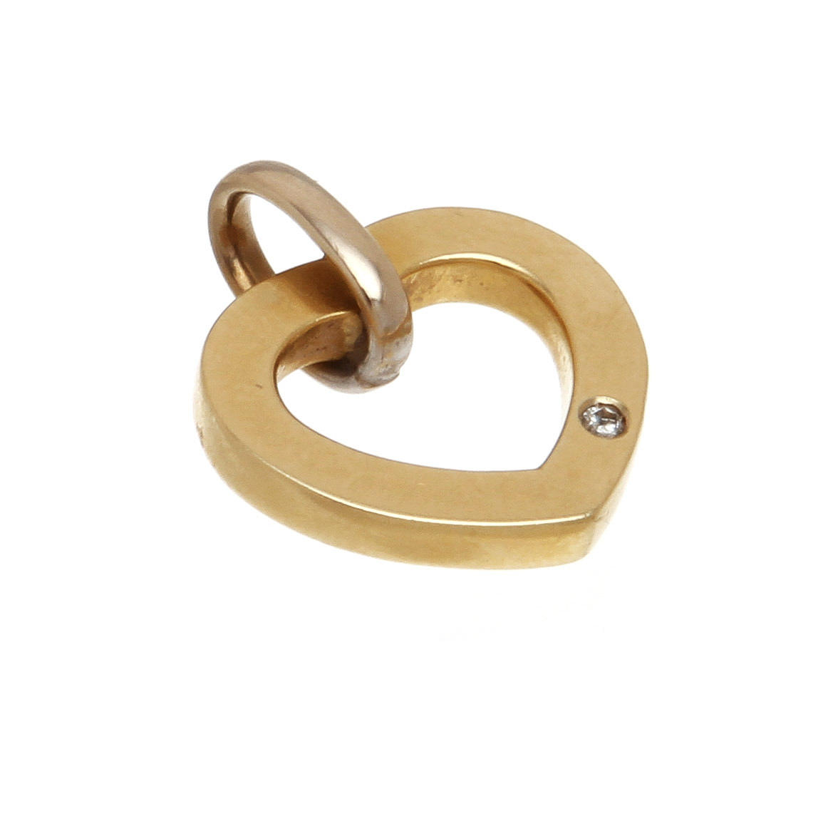 HÄNGE, 18K vit- samt rödguld med diamant, totalt ca 0,015 ct. Vikt 2,9 g.