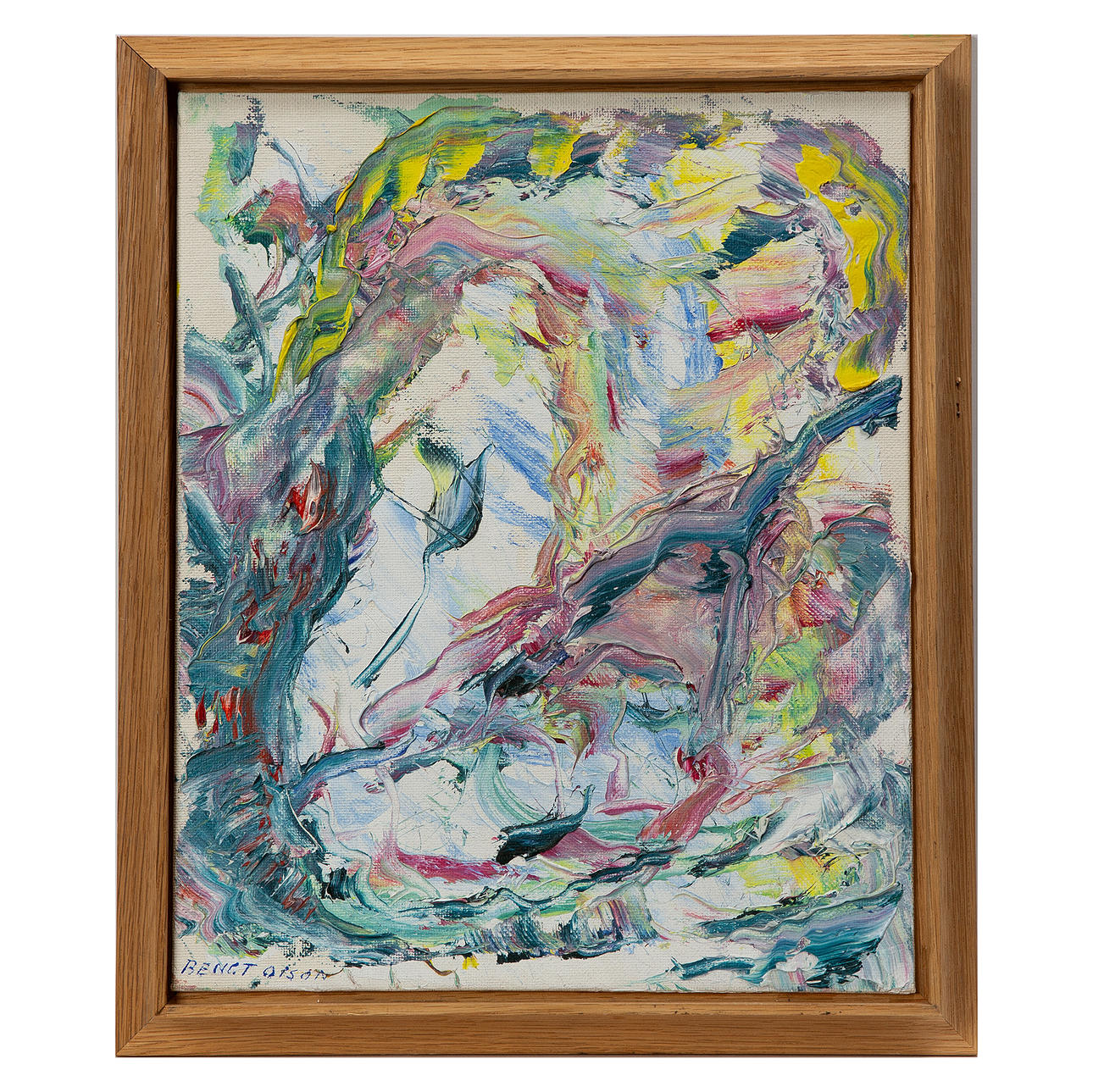 BENGT OLSON. Abstract composition, oil on canvas, signed.