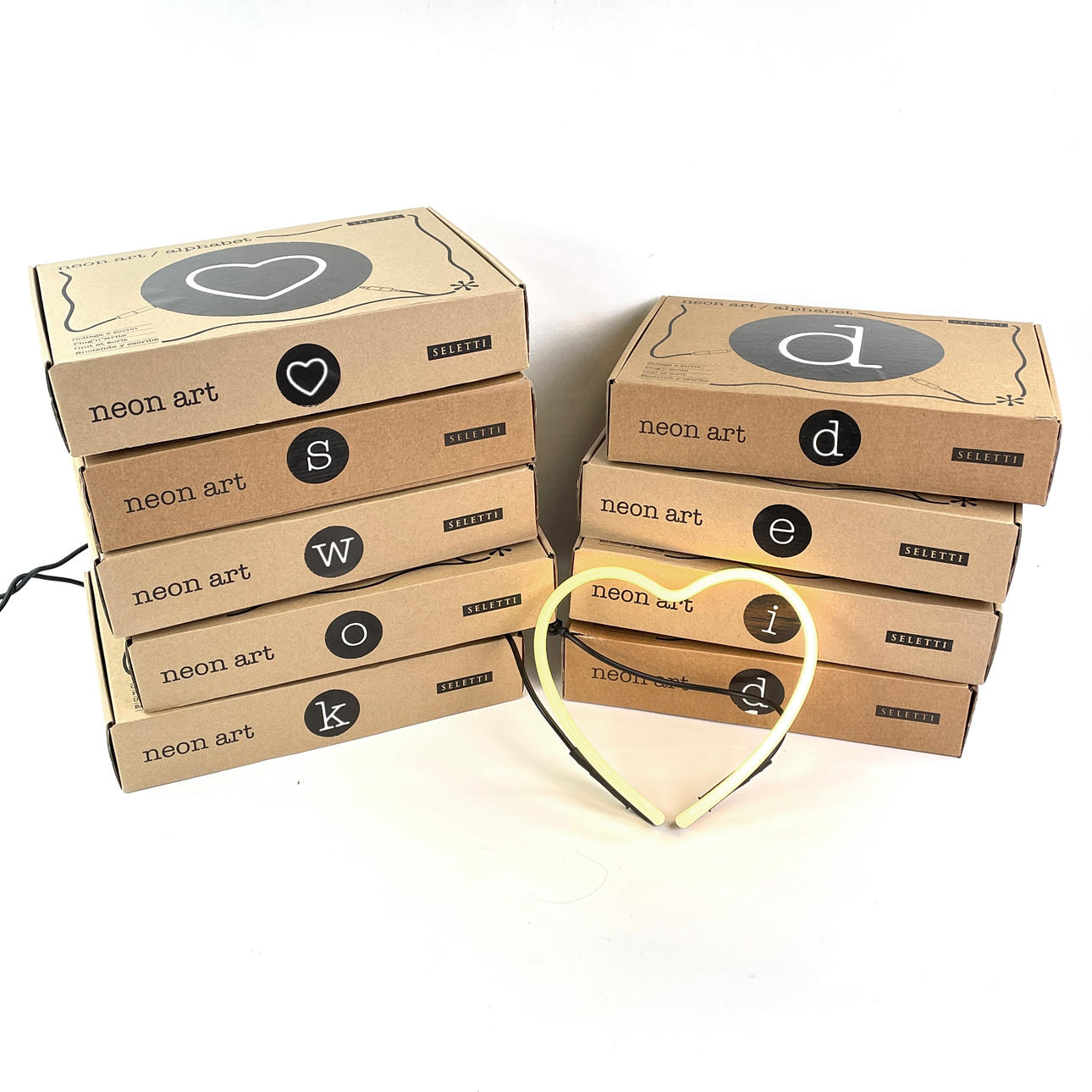 NEONBOKSTÄVER, väggbelysning, Seletti, 9 st.