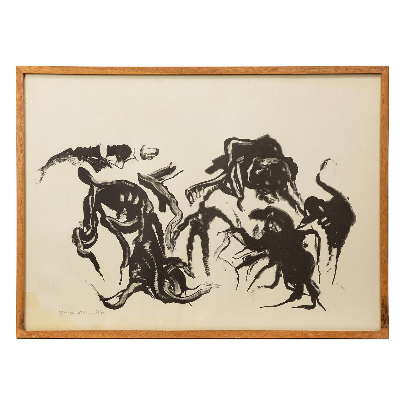BENGT OLSON. Composition in black, lithograph, signed and numbered 6/35.