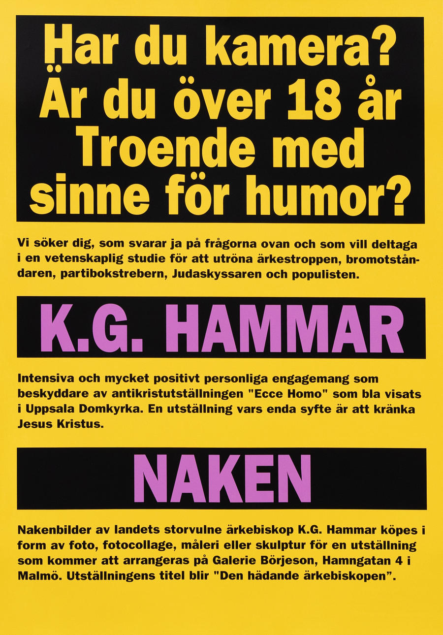 POSTER, K.G. Hammar, Nude, screenprint.