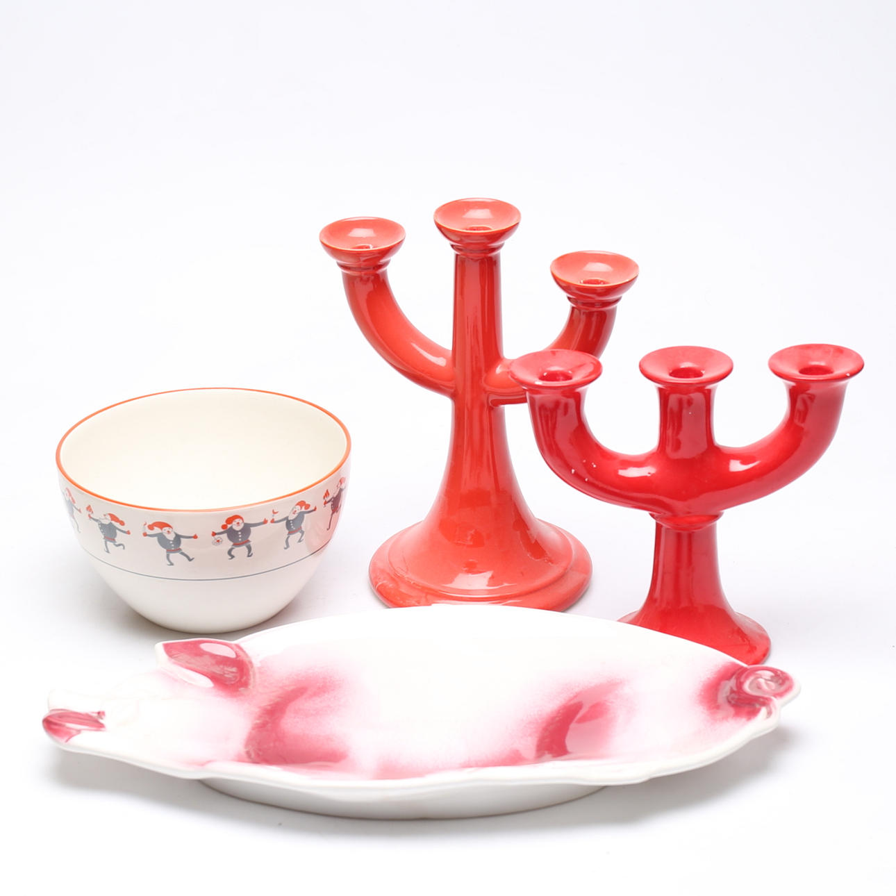 CERAMIC OBJECTS, 4 pieces, including Bo Fajans.