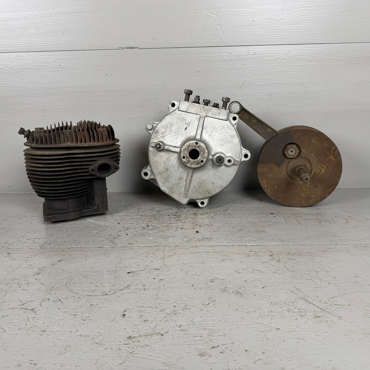 AJS/MATCHLESS, engine parts, 1940s-50s, England.