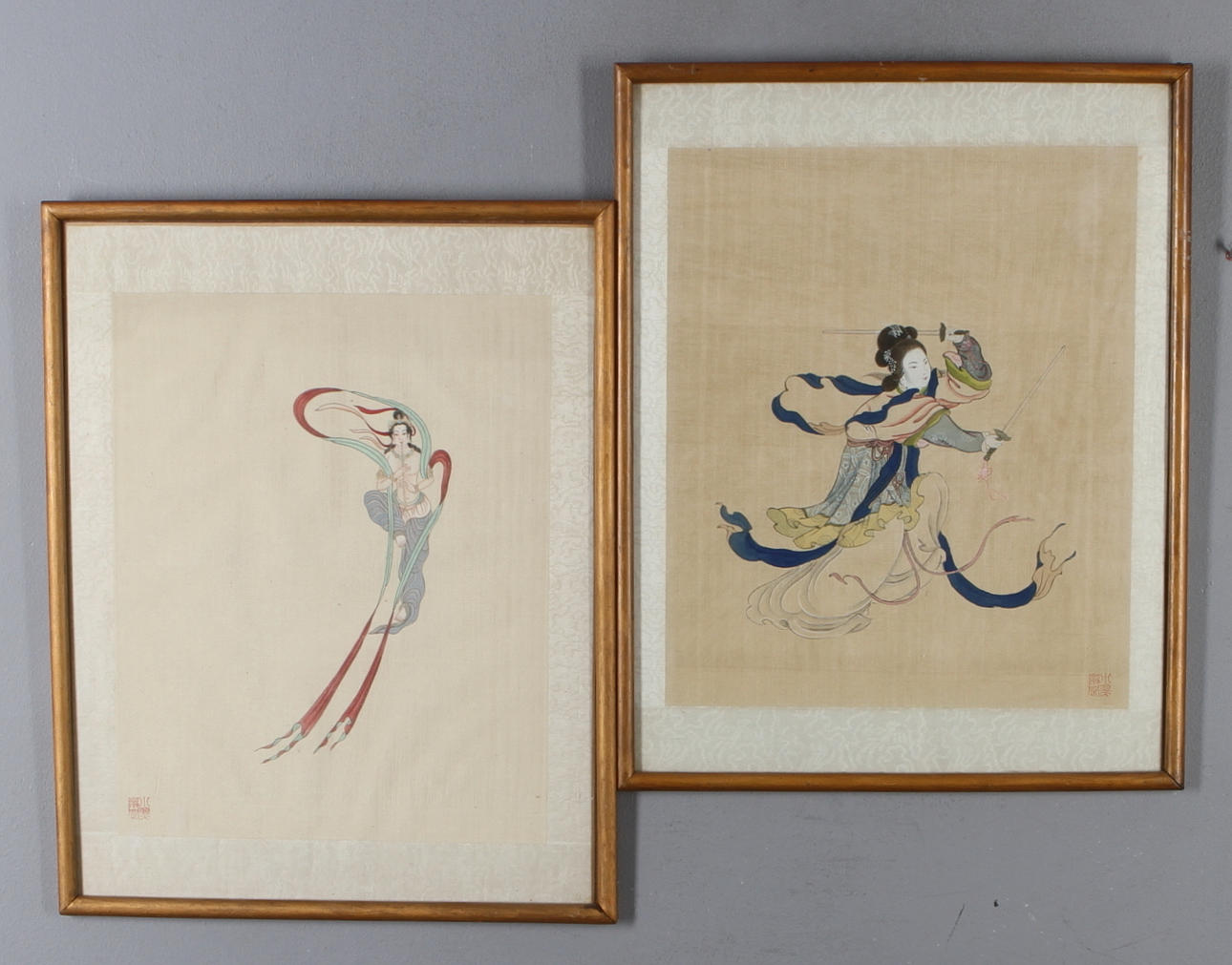 SIDENMÅLNINGAR, 2 st, Kina, 1900-tal.