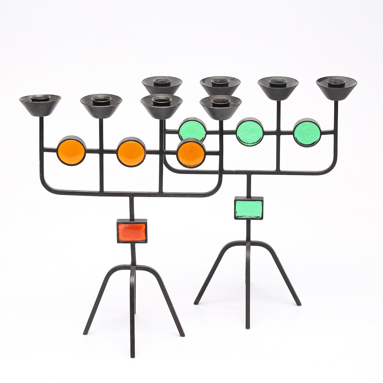 KANDELABER, 2 Stück Gunnar Ander, Ystad Metal.