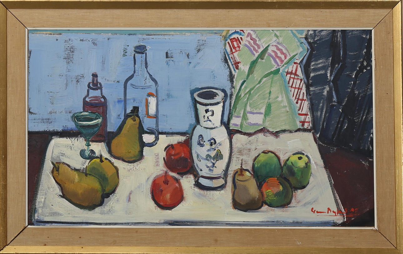 GUNNAR BERGLUND. Stilleben, olja på pannå, signerad.