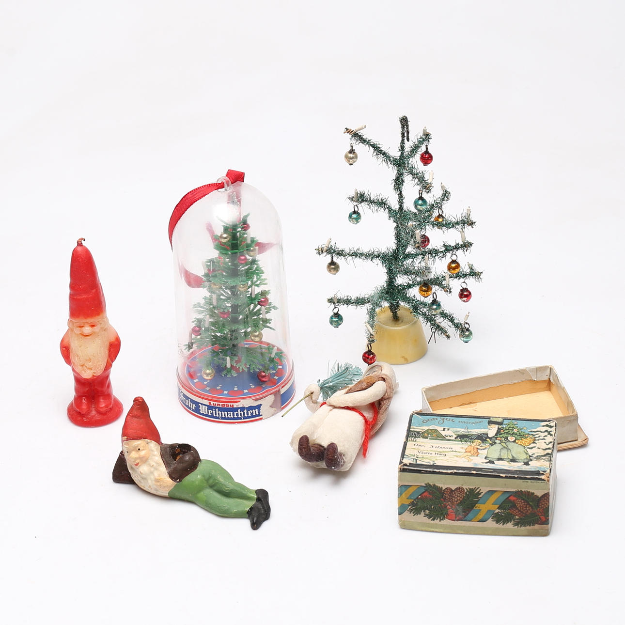 JULEPYNT og 6-delt lysestager, 20. årh.