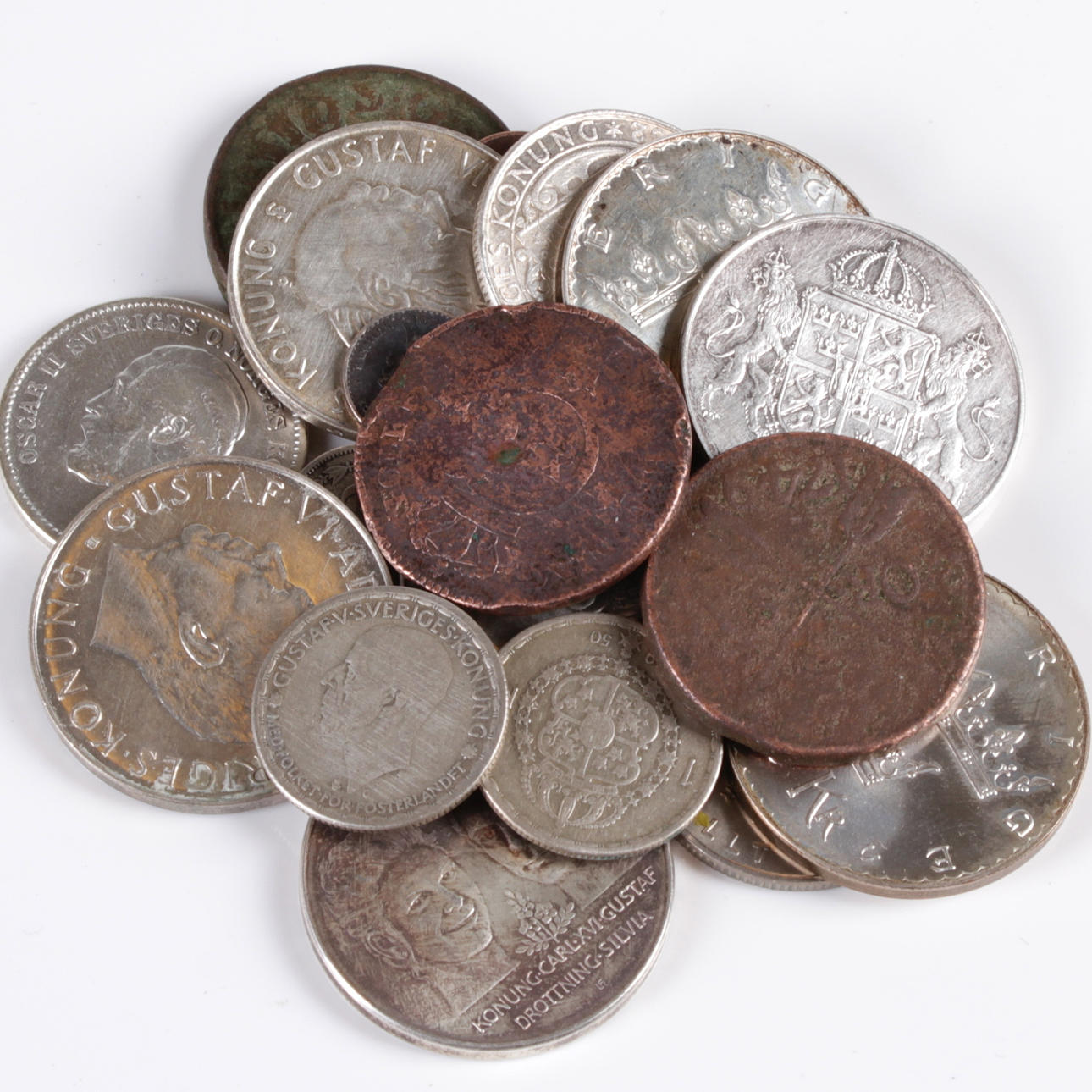 MYNT, 19 st. Mestadels silver, 1800/1900-tal.