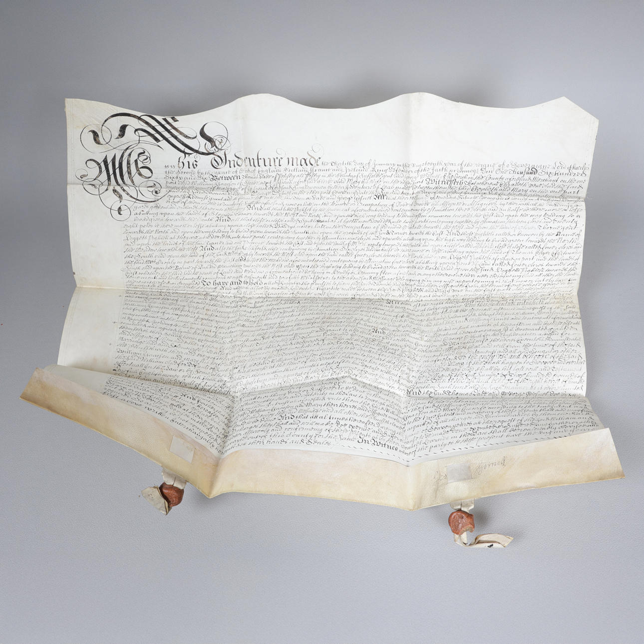 SUFFOLK, MANUSCRIPT INDENTURE, THOMAS DODD & GEORGE GOSNELL, CHARLES II DATED 1666.