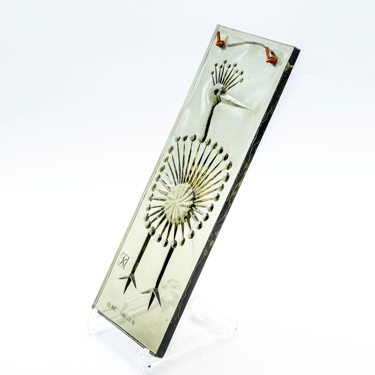 JOHN KÄLL. Wall relief, Glass, Elme Glasbruk Sweden. Art