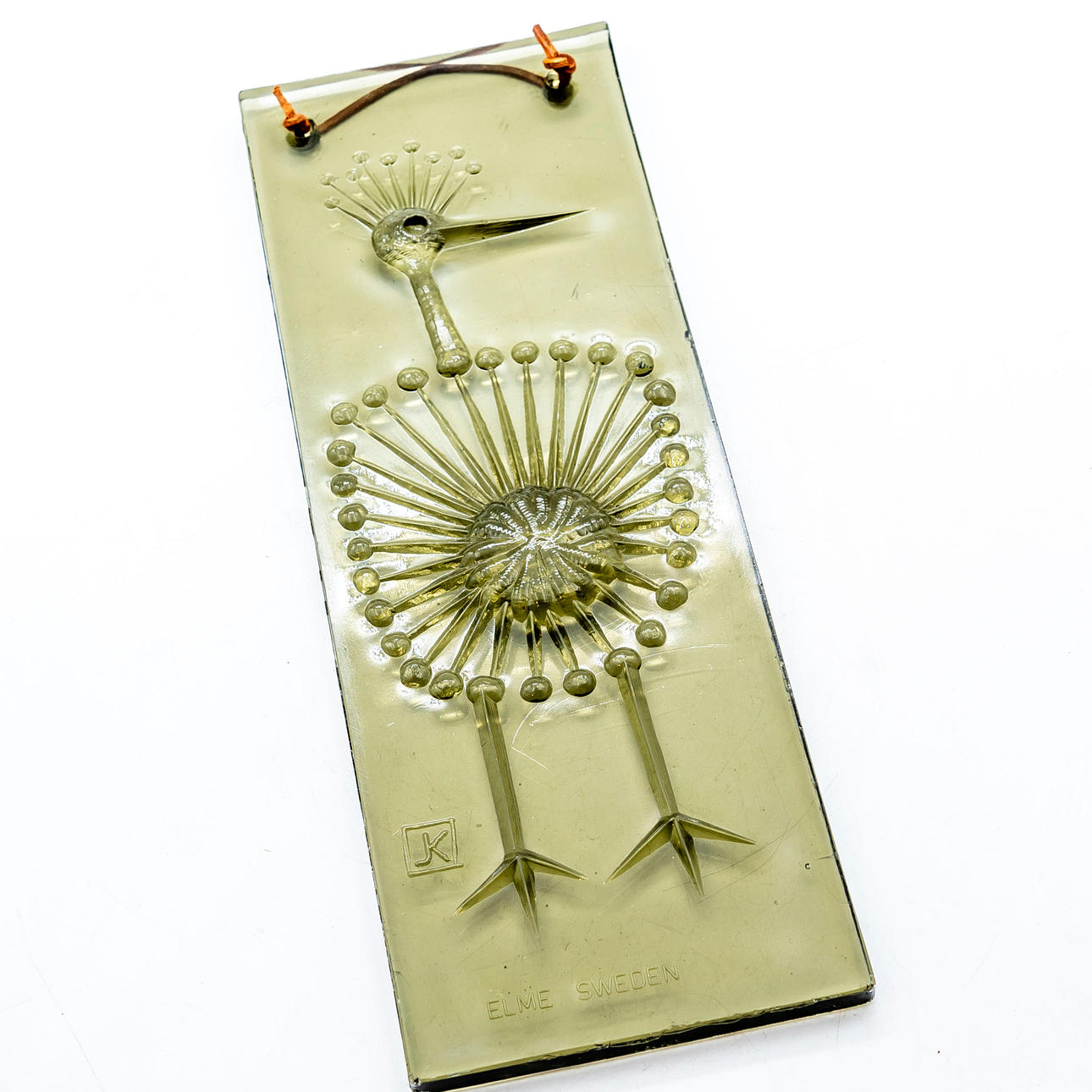 JOHN KÄLL. Wall relief, Glass, Elme Glasbruk Sweden. Art