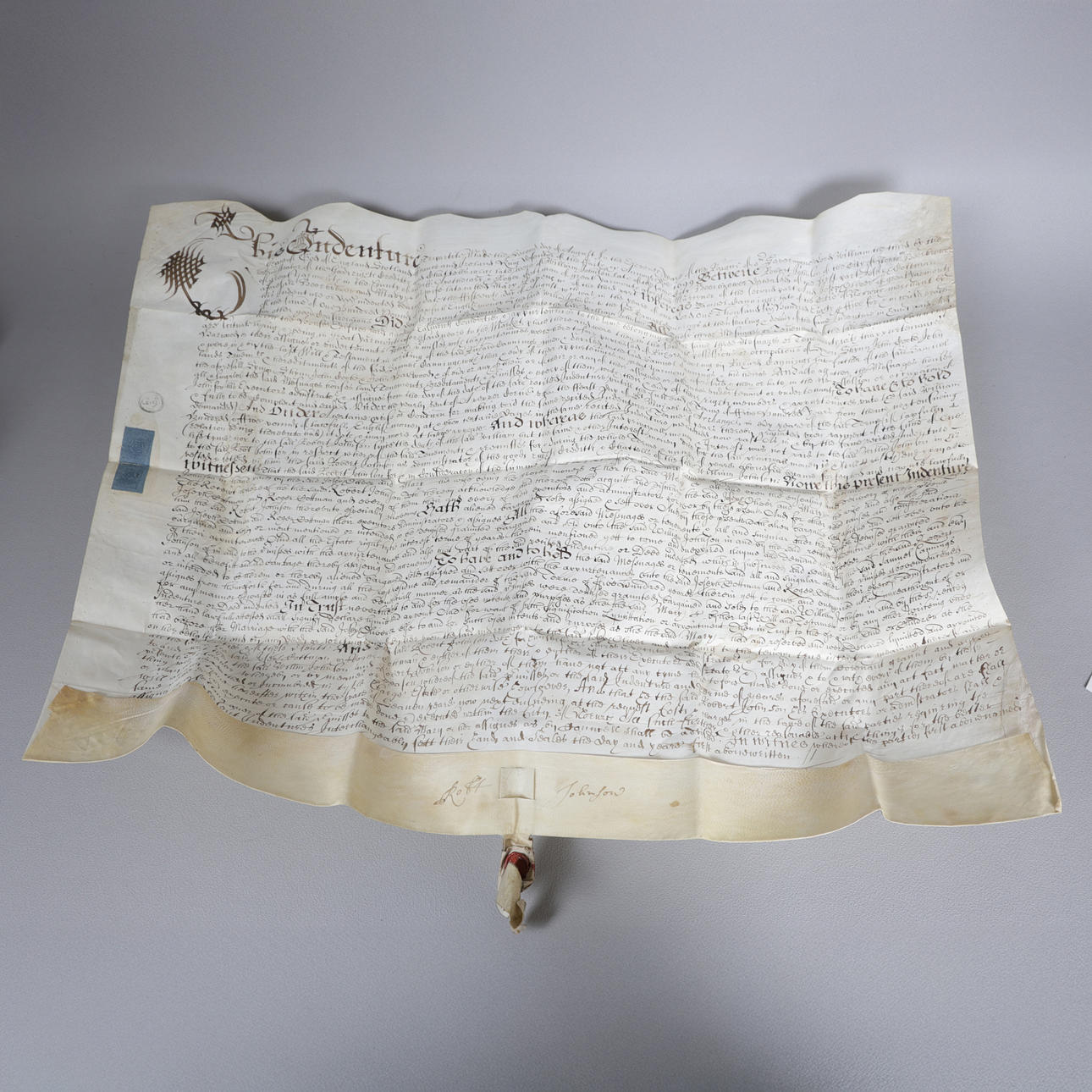 A WILLIAM & MARY DATED 1699 MANUSCRIPT INDENTURE, ROBERT JOHNSON, SUFFOLK.