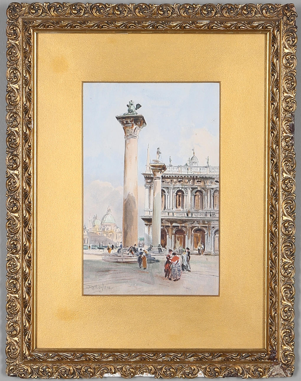 OIDENTIFIERAD KONSTNÄR. Motiv från Venedig, akvarell, signerad, möjligen Engelsk, 1800-tal.