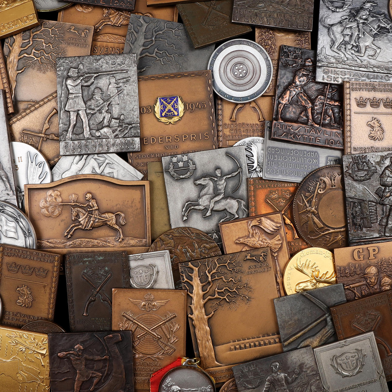 MEDALS AND PLAQUES, shooting, 20th century.