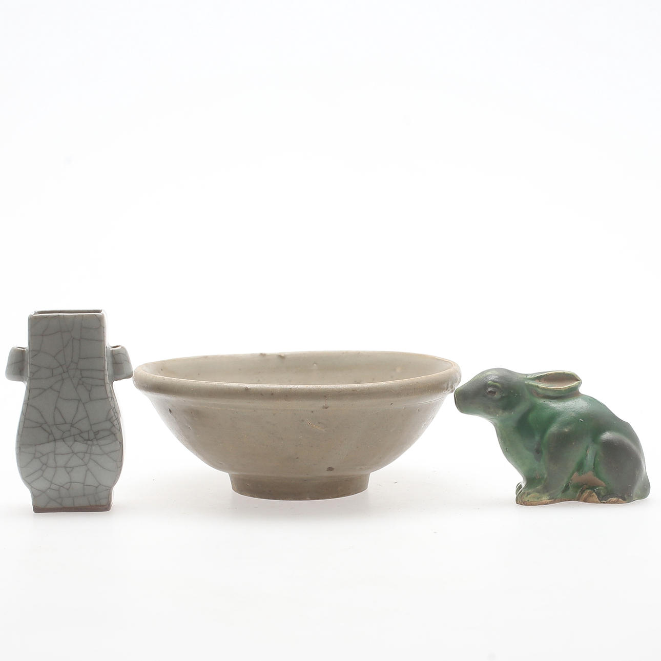 KERAMIK, 3 delar, Kina, 18-1900-tal.