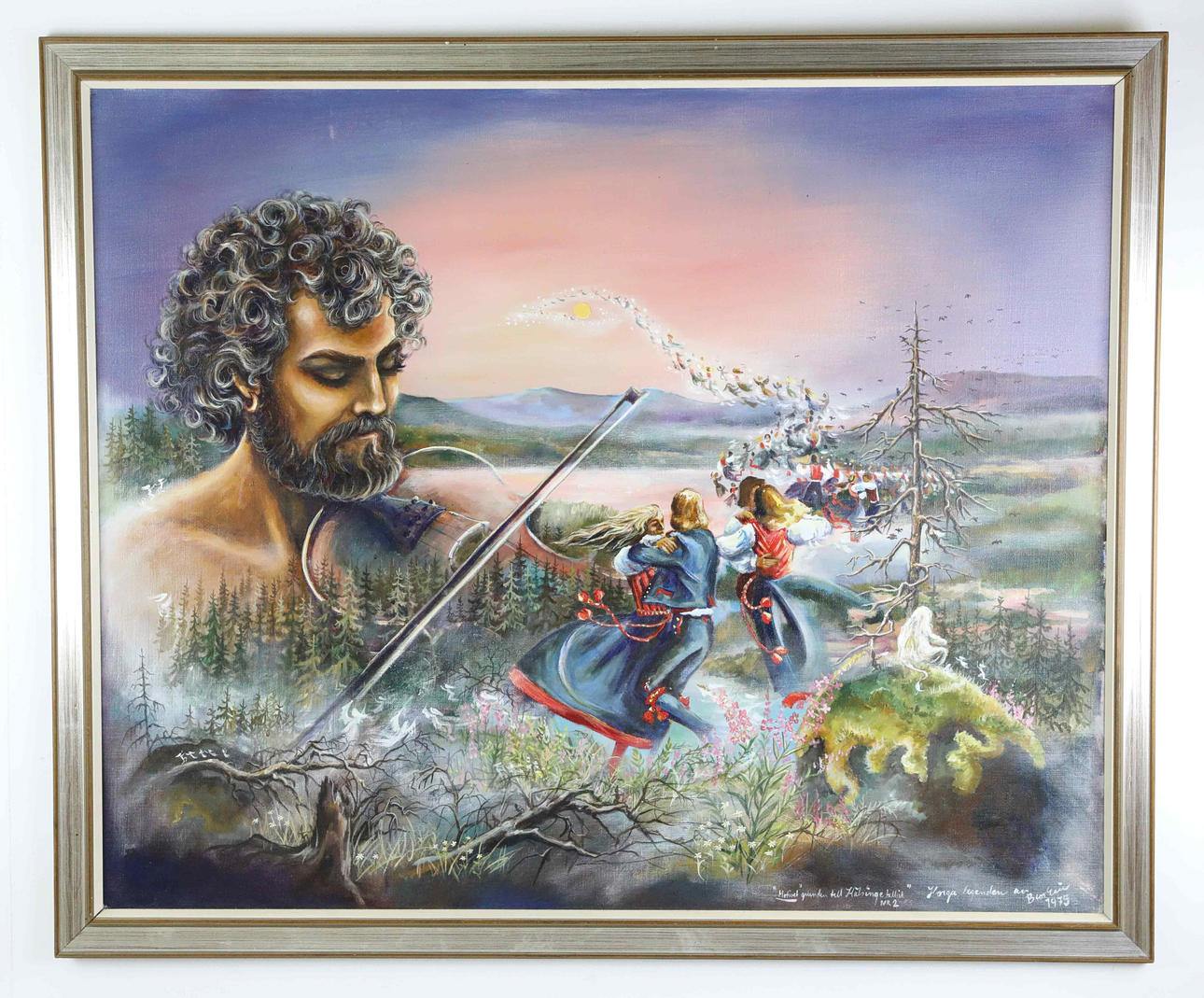 BROR-ERIC BERGQVIST. oil on canvas, Hårgalegenden, signed, dated 1975.