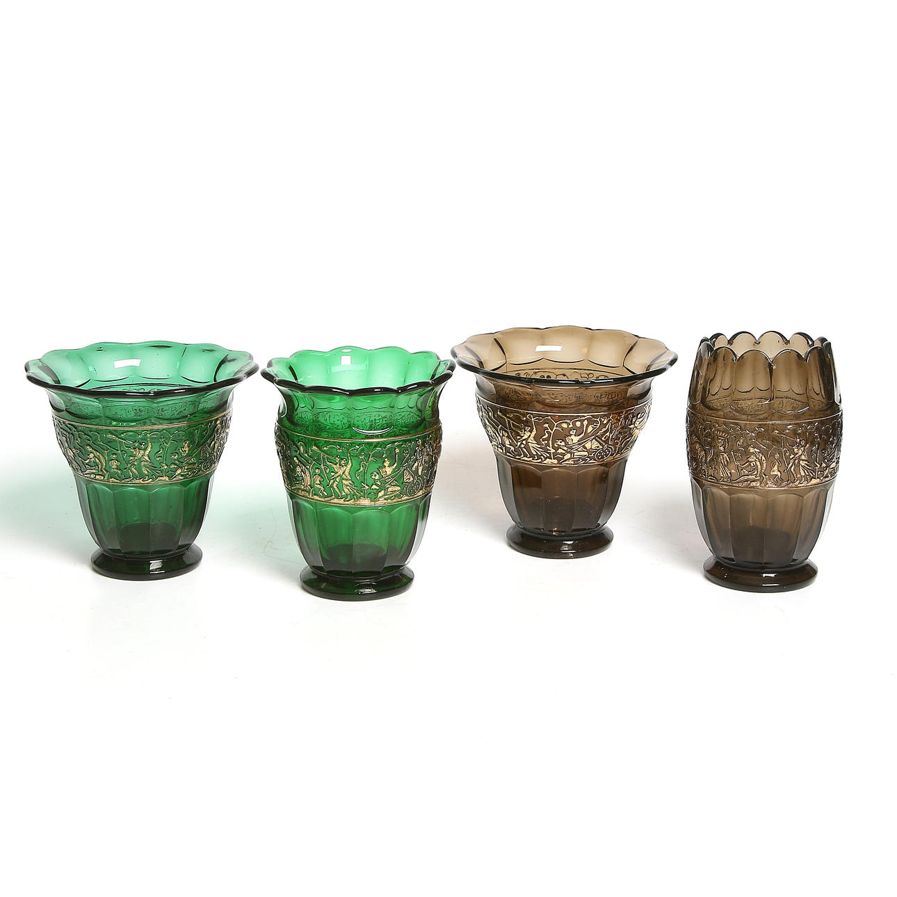 VASER, 4 st, glas, Johansfors glasbruk, 1930/40-tal.