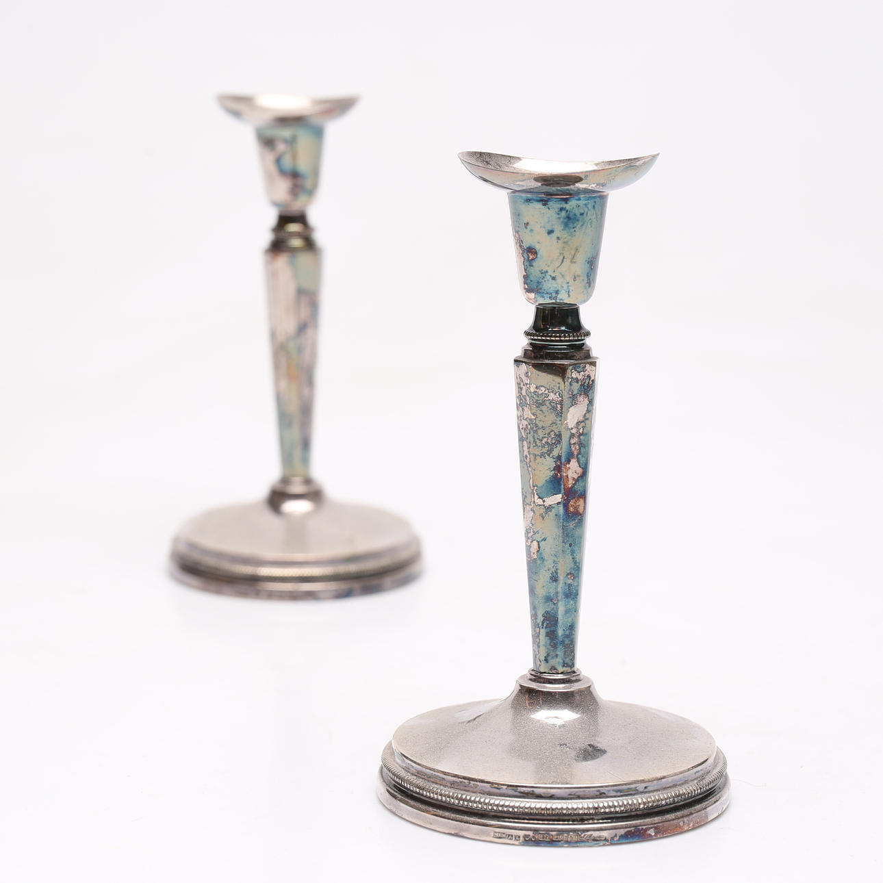 ERIC LÖFMAN. Ljusstakar, 1 par, silver, MGAB, Uppsala.