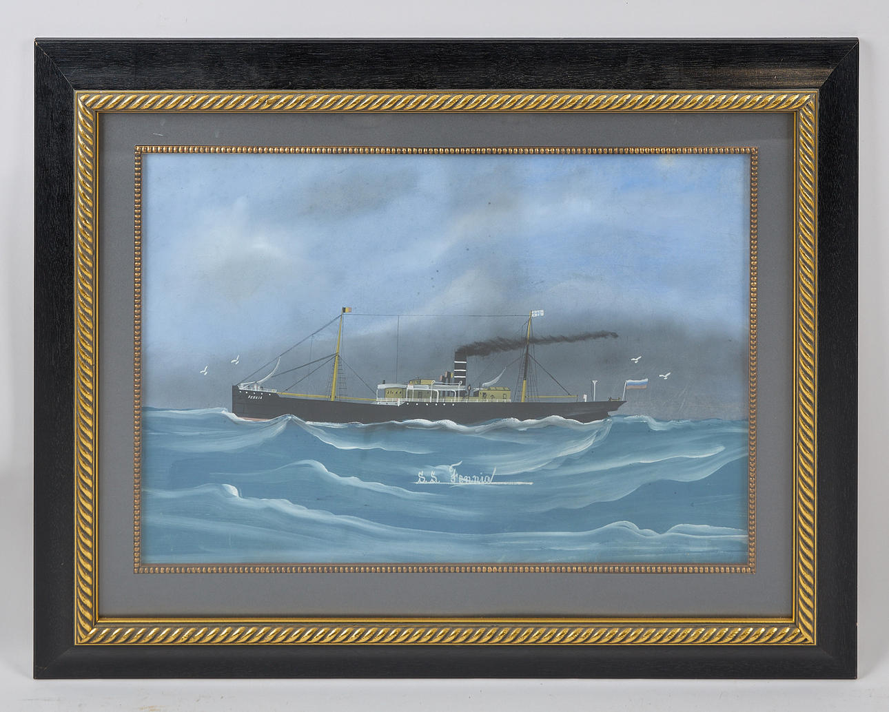 SCHIFFSPORTRAIT, „SS Fennia“, Gouache.