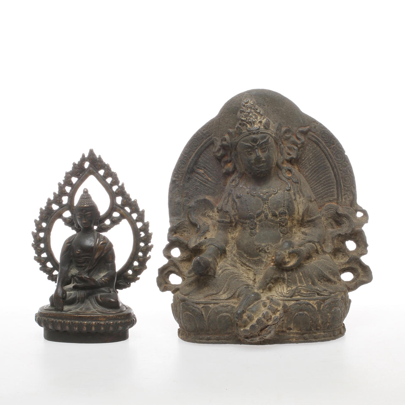 FIGURINER, 2 st, metall, orientaliska.