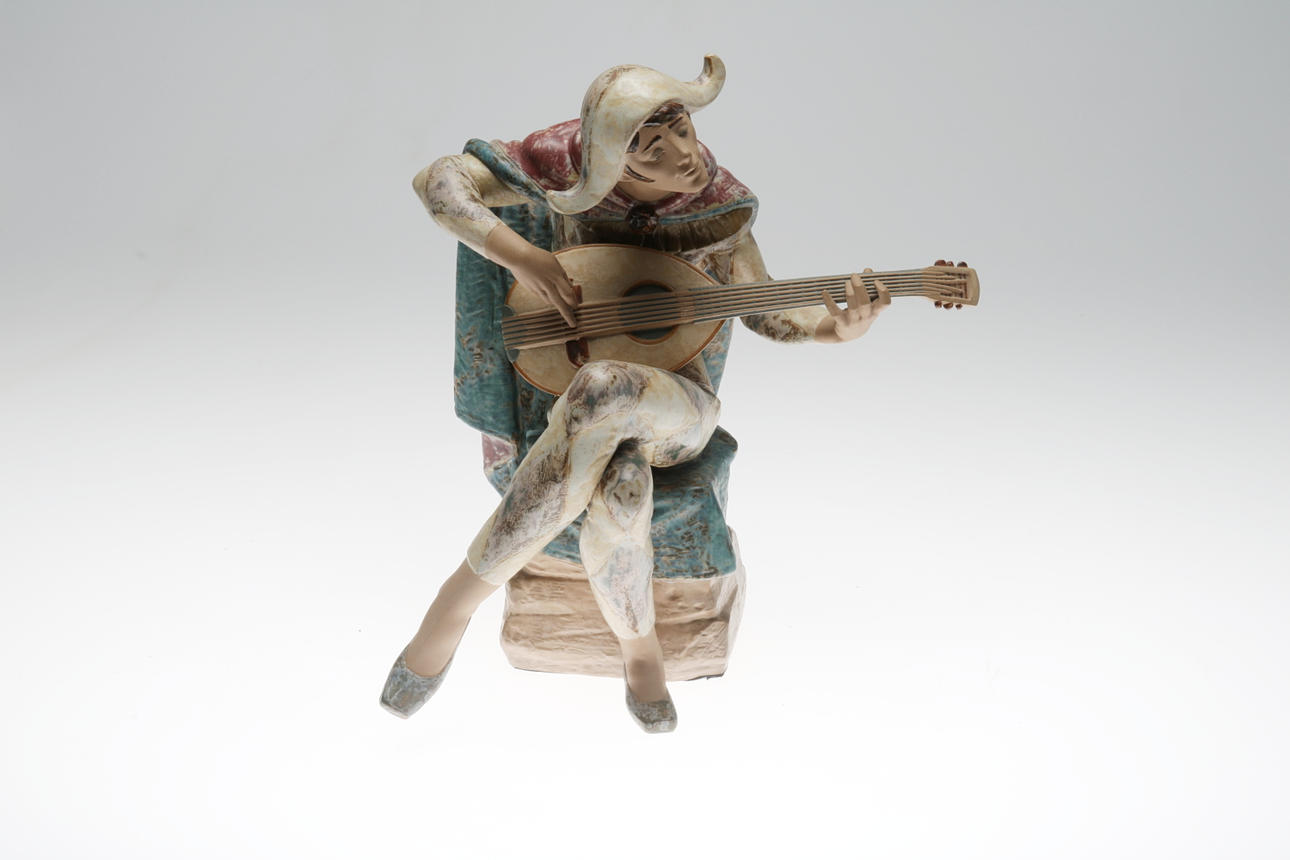 SKULPTUR, Musikant, keramik, Lladro, 1900-tal.