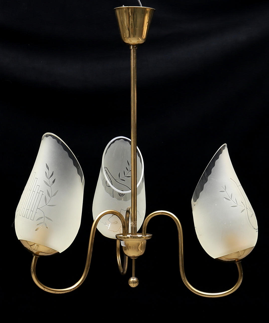 TAKLAMPA, glas/gulmetall, Glössner, Stockholm.