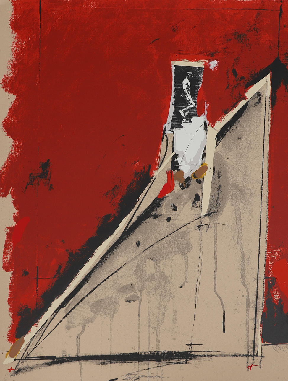 VLADIMIR VELICKOVIC. “Descente”, silkscreen, signed and numbered 145/150, dated.