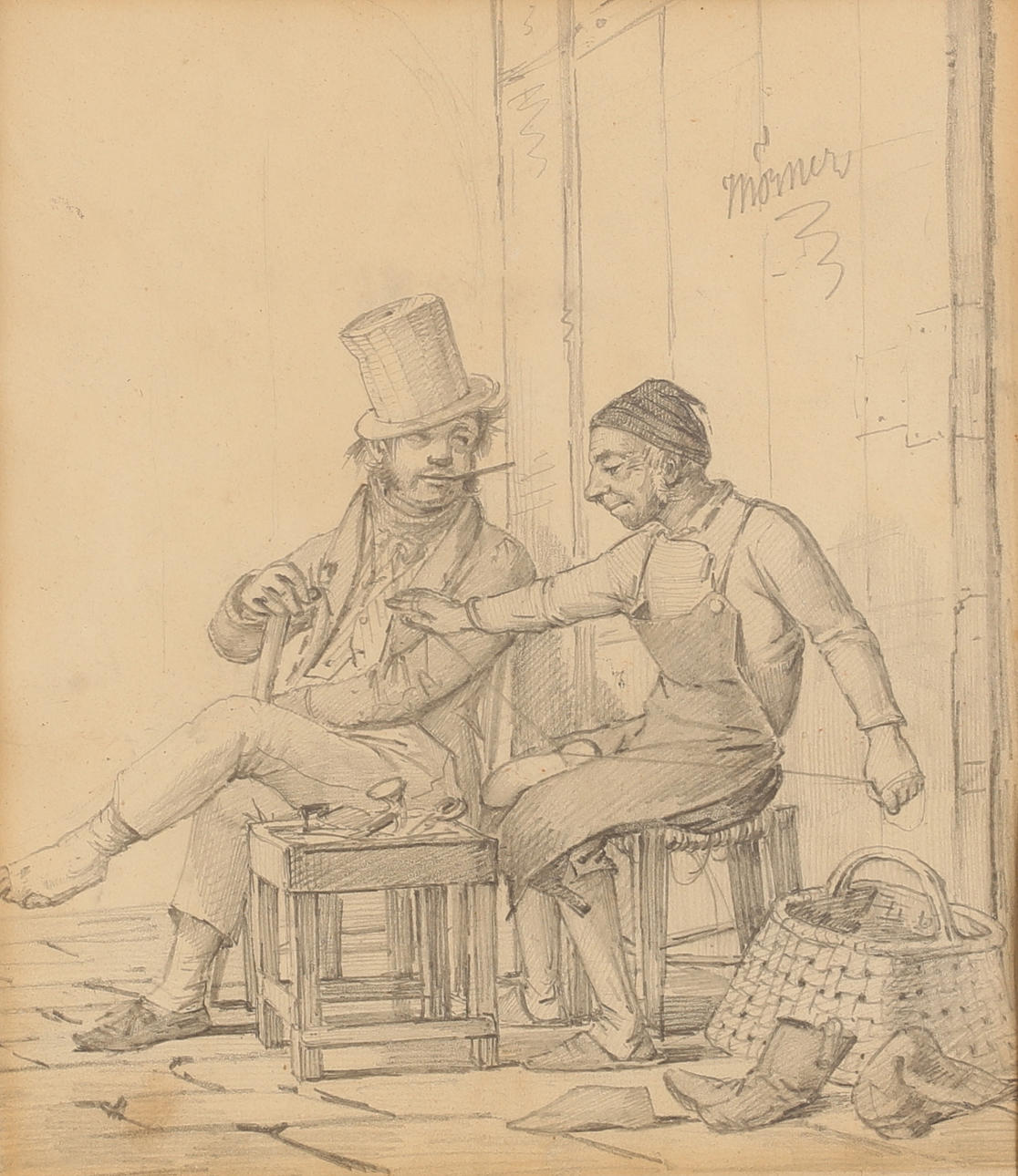 HJALMAR MÖRNER. tusch, signerad.