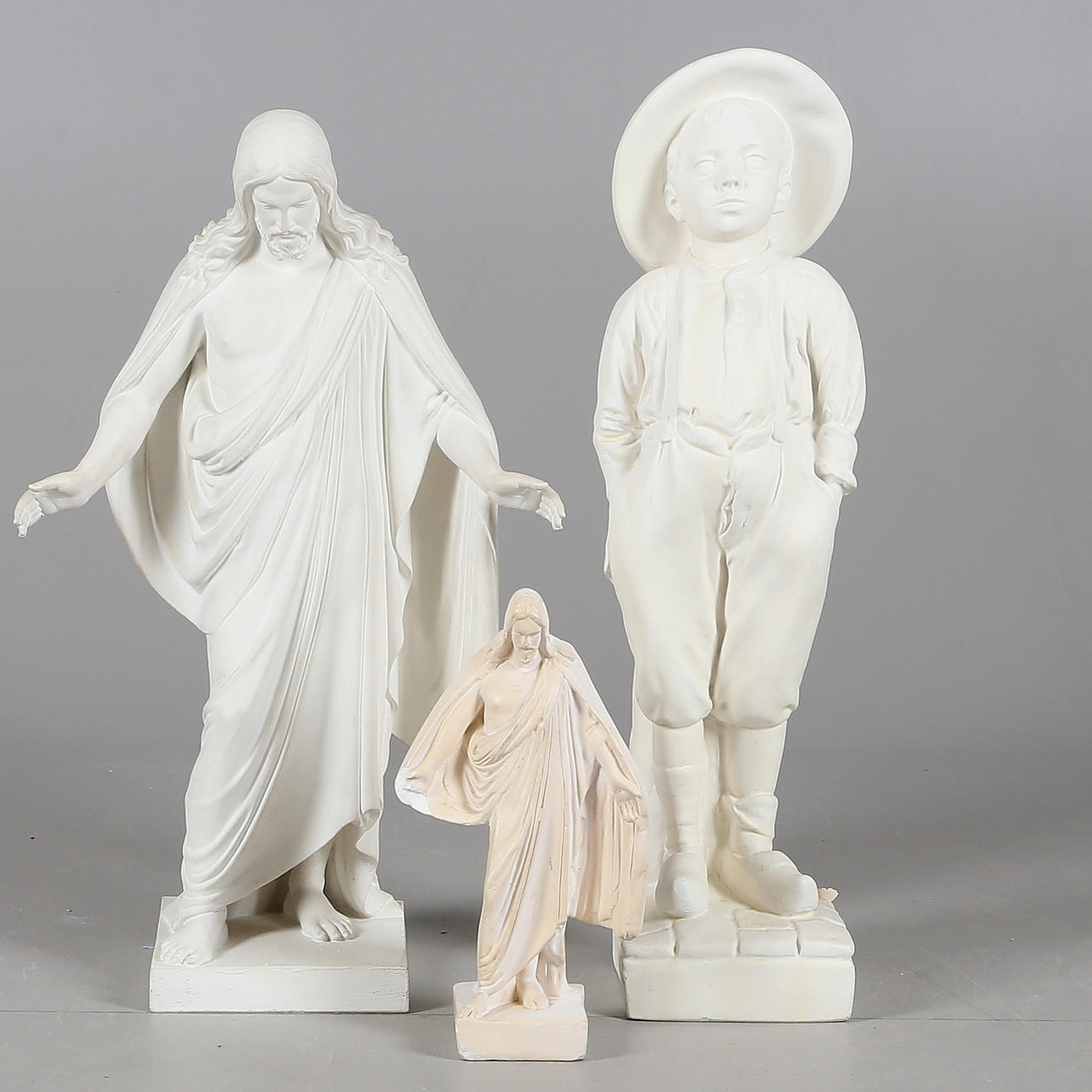 GIPSFIGURINER, 3 st, 1900-tal.