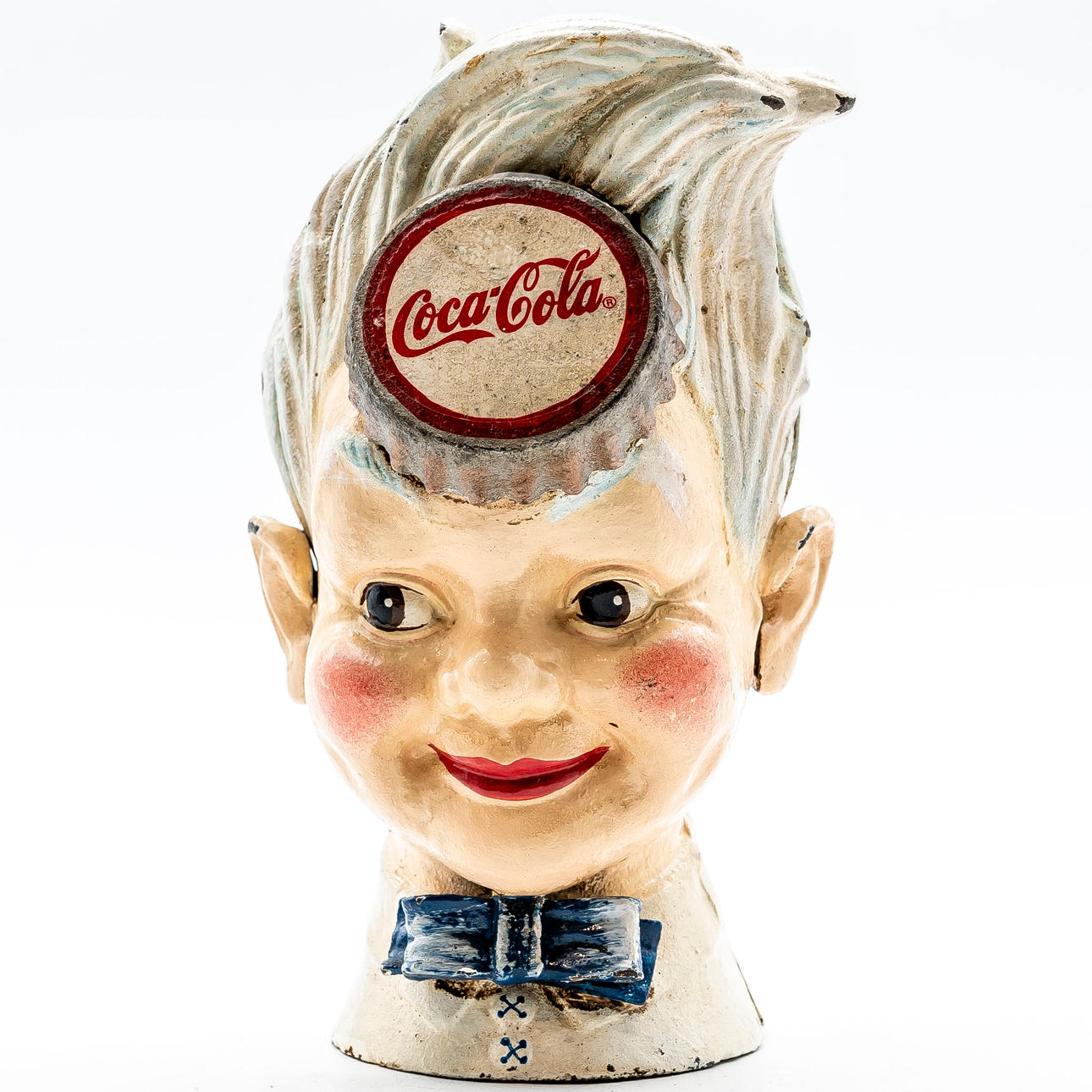 COCA-COLA. Spardose, lackiertes Gusseisen.