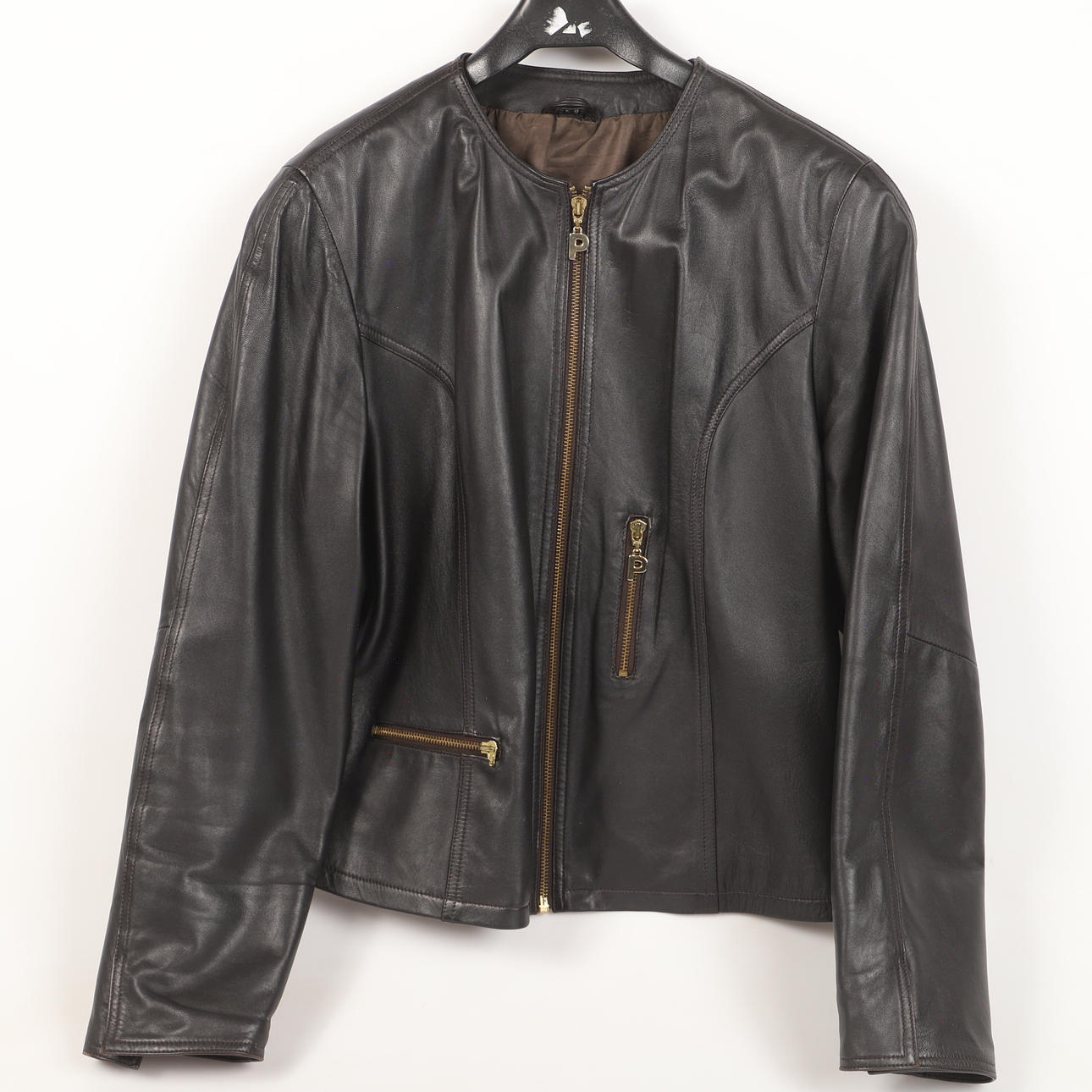 JACKET, black leather, PCP Frei, 2000s. Vintage & Designer Fashion