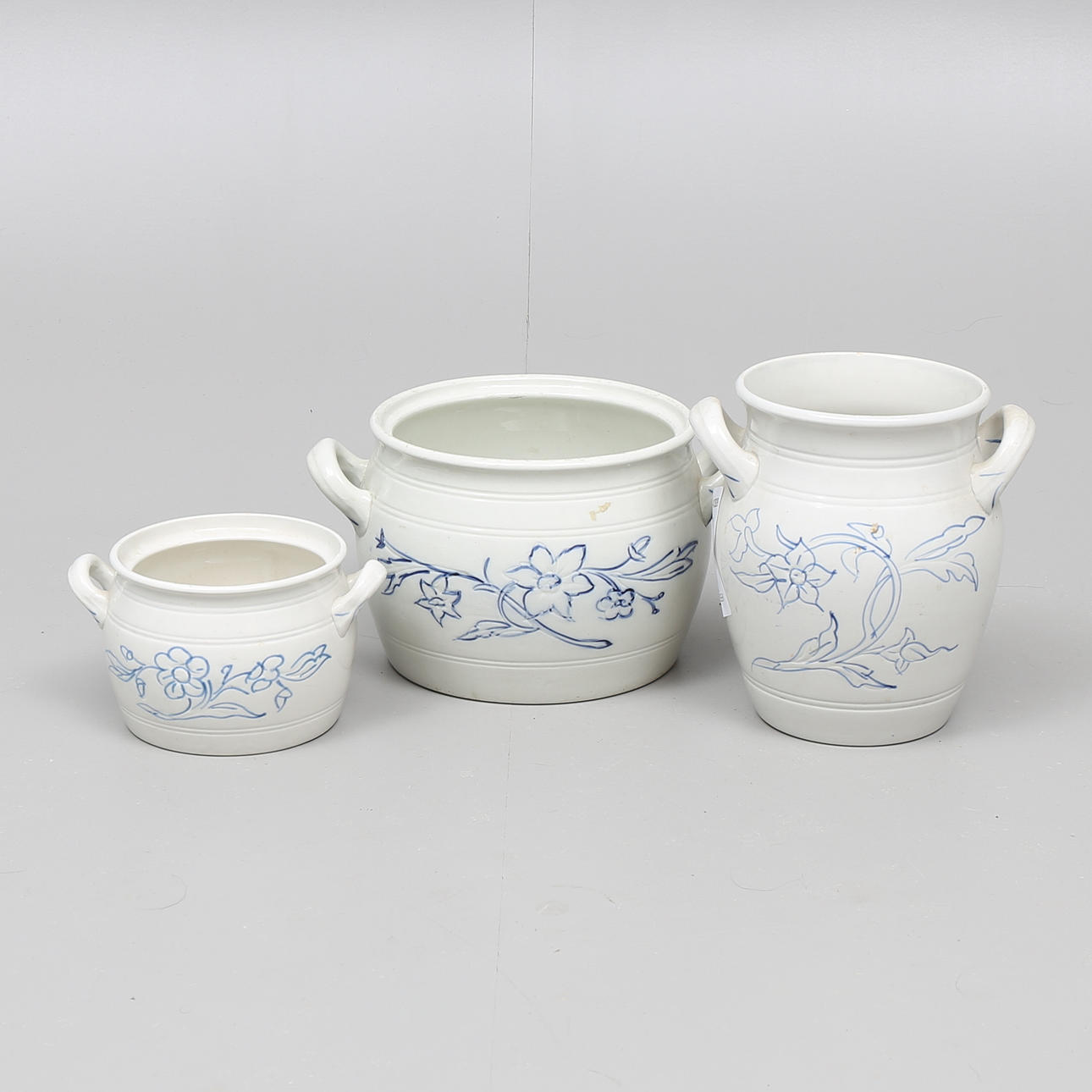 KRUS, 3 st, blåvita, Rörstrand.