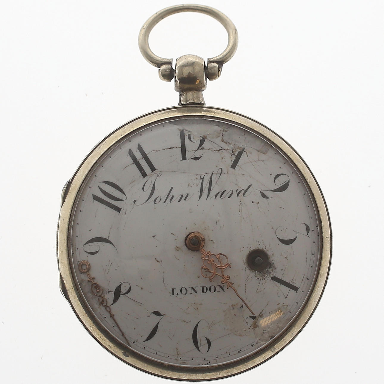 POCKET WATCH, John Ward, metal, cobweb, 18th century.