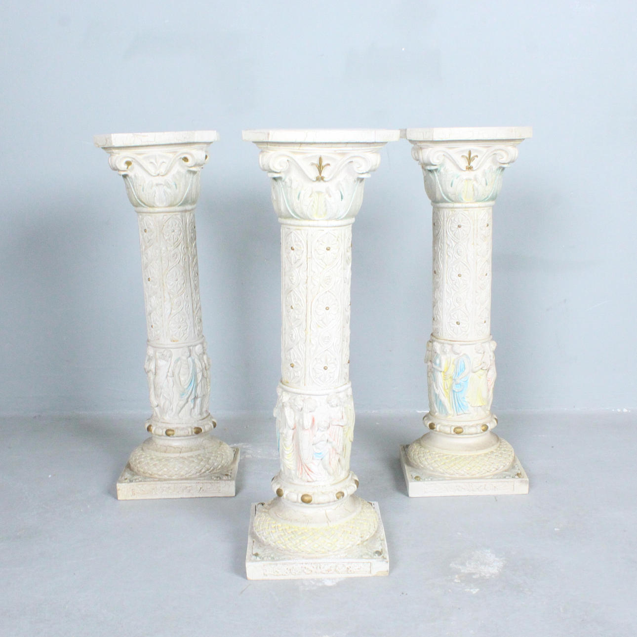 Three Greek flower columns/decorative columns (3).