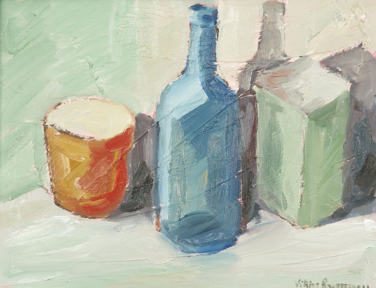 VIKTOR RASMUSSEN. Stilleben, olja på duk, signerad.